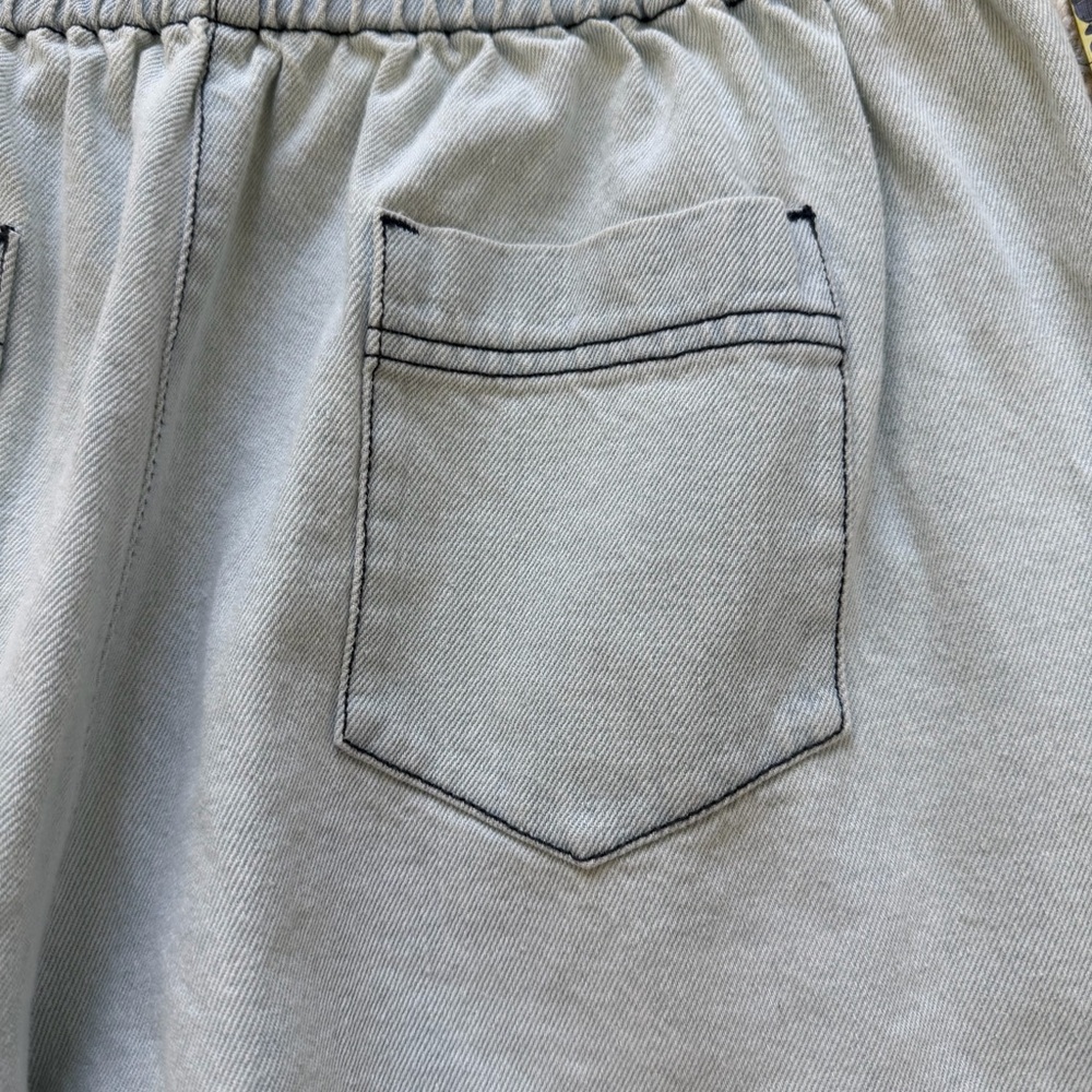 HUNTER BELL Aspen Shorts - Light Demin High Waist Shorts w/ Elastic Waist - Picture 8 of 9